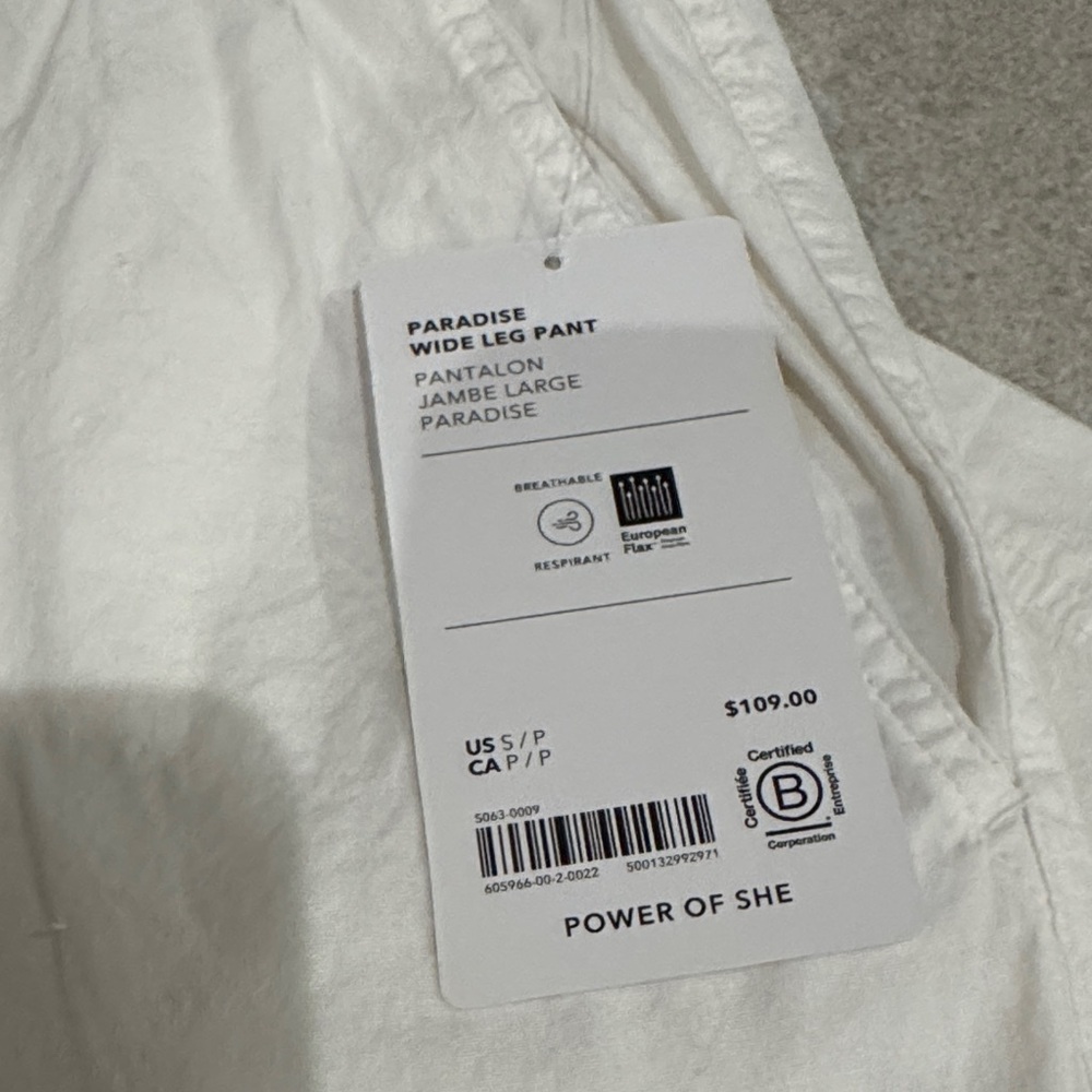 NEW Athleta Wide leg Paradise Drawstring Pants Petite Small White - Picture 4 of 12